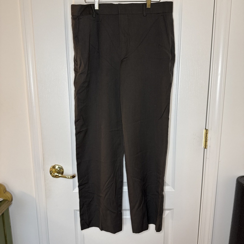 Banana Republic Men's 100% Wool Dress Pants 34x30 Dark Brown Made In Egypt